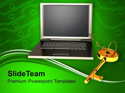 Laptop with key chain business powerpoint templates ppt backgrounds for slides 0213