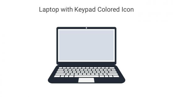 Laptop With Keypad Colored Icon In Powerpoint Pptx Png And Editable Eps Format