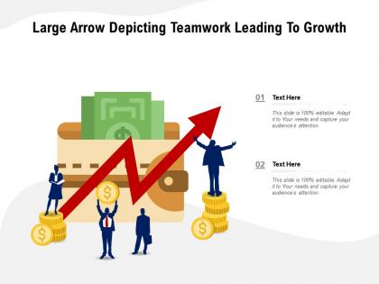 Large arrow depicting teamwork leading to growth