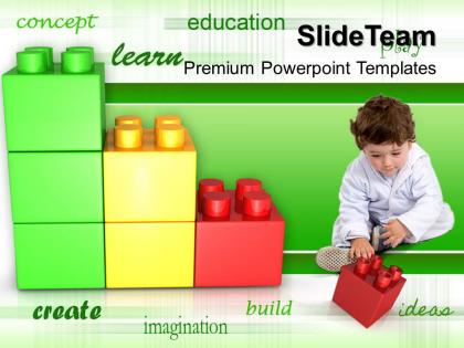 Large building blocks templates play and learn concept children growth ppt slide powerpoint