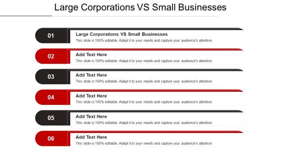 Large Corporations VS Small Businesses Ppt Powerpoint Presentation File Slide Cpb