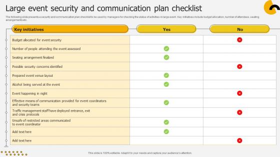 Large Event Security And Communication Plan Checklist
