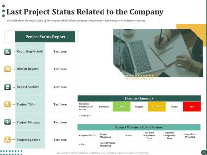 Last project status related to the company ppt powerpoint presentation portfolio grid