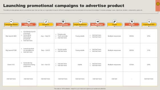 Launching Promotional Campaigns To Advertise Product Key Adoption Measures For Customer