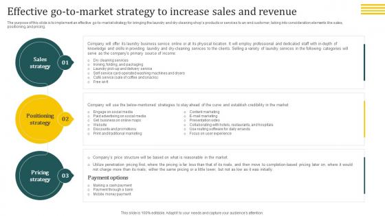 Laundromat Business Plan Effective Go To Market Strategy To Increase Sales BP SS