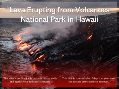 Lava erupting from volcanoes national park in hawaii