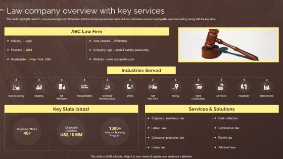 Law Company Overview With Key Services Law Associates Company Profile