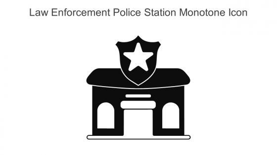 Law Enforcement Police Station Monotone Icon In Powerpoint Pptx Png And Editable Eps Format