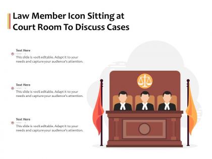 Law member icon sitting at court room to discuss cases