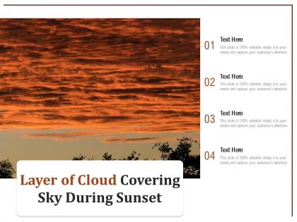 Layer of cloud covering sky during sunset