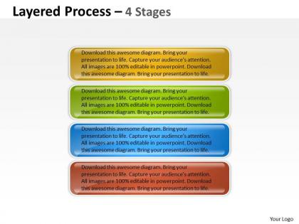Layered process 4 steps diagram 17