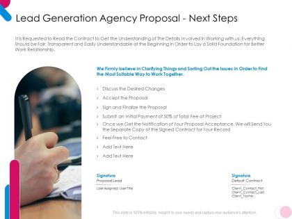 Lead generation agency proposal next steps ppt powerpoint presentation styles images