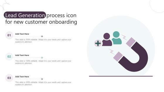 Lead Generation Process Icon For New Customer Onboarding