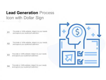 Lead generation process icon with dollar sign