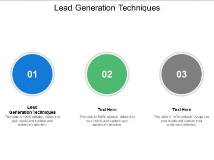 Lead generation techniques ppt powerpoint presentation outline diagrams cpb