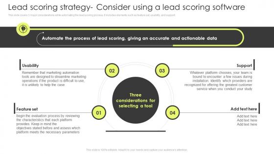Lead Scoring Strategy Consider Using A Lead Scoring Software Customer Lead Management Process