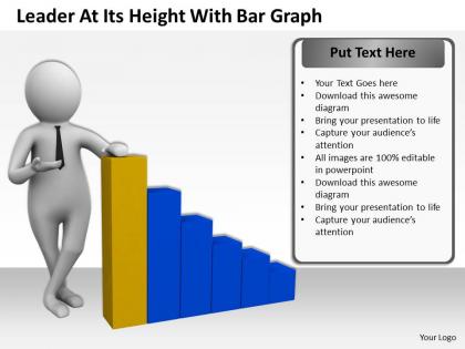 Leader at its height with bar graph ppt graphics icons powerpoint