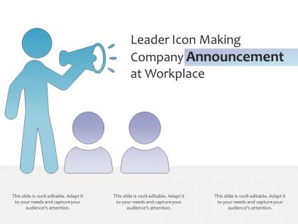 Leader icon making company announcement at workplace