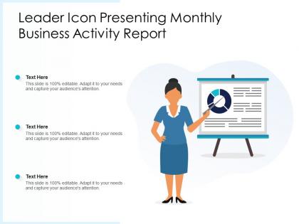 Leader icon presenting monthly business activity report