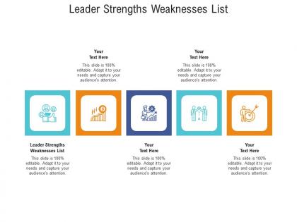 Leader strengths weaknesses list ppt powerpoint presentation slides graphics download cpb