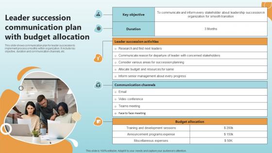 Leader Succession Communication Plan With Budget Allocation