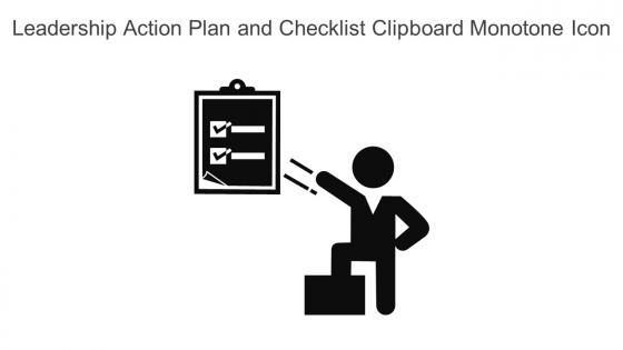 Leadership Action Plan And Checklist Clipboard Monotone Icon In Powerpoint Pptx Png And Editable Eps Format