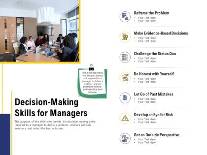 Leadership and board decision making skills for managers ppt powerpoint presentation gallery