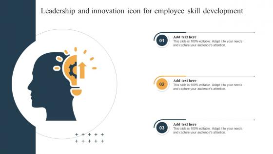 Leadership And Innovation Icon For Employee Skill Development