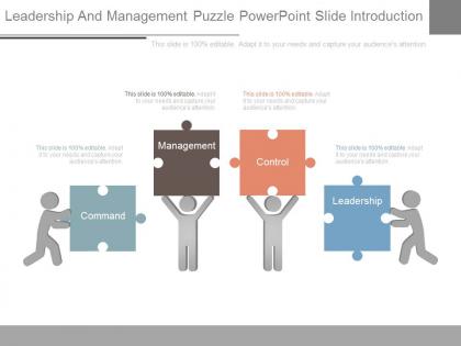 Leadership and management puzzle powerpoint slide introduction