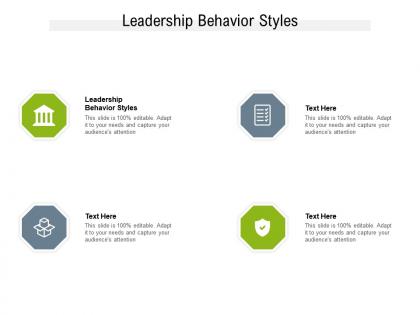 Leadership behavior styles ppt powerpoint presentation pictures guidelines cpb