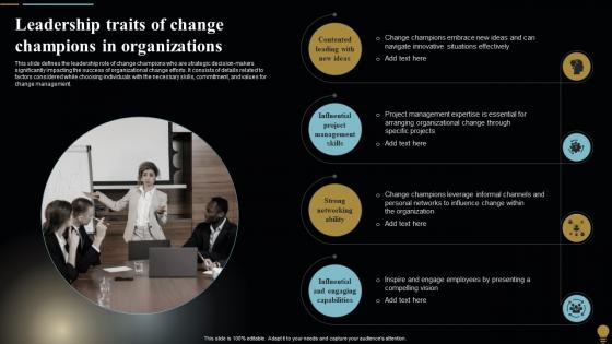 Leadership Champions In Organizations Change Management Plan For Organizational Transitions CM SS