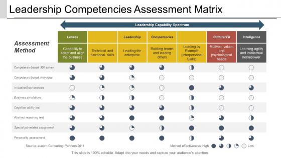 Leadership competencies assessment matrix