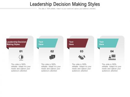 Leadership decision making styles ppt powerpoint presentation picture cpb