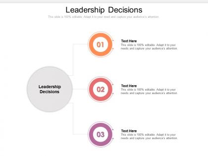 Leadership decisions ppt powerpoint presentation slides example introduction cpb