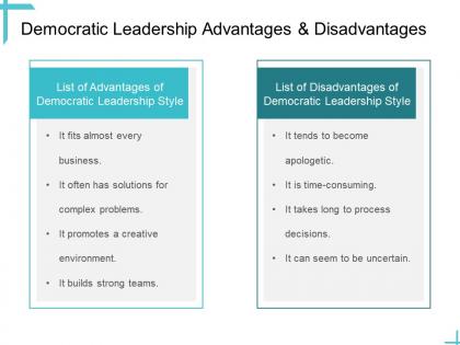 Leadership democratic leadership advantages and disadvantages ppt show guide