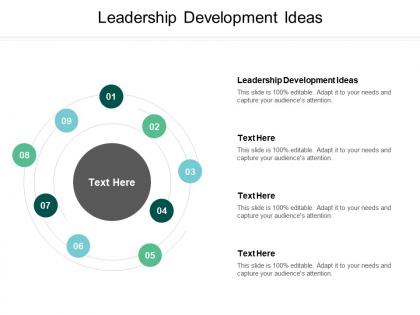 Leadership development ideas ppt powerpoint presentation gallery icons cpb