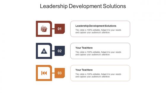 Leadership development solutions ppt powerpoint presentation styles tips cpb