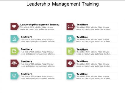 Leadership management training ppt powerpoint presentation icon objects cpb