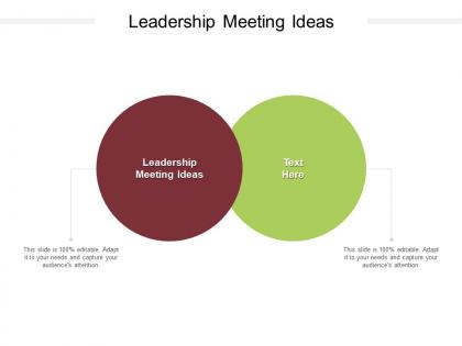 Leadership meeting ideas ppt powerpoint presentation summary rules cpb