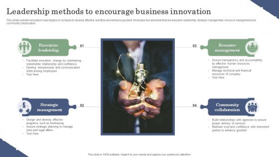 Leadership Methods To Encourage Business Innovation