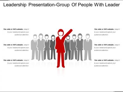 Leadership presentation group of people with leader