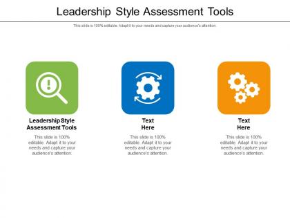 Leadership style assessment tools ppt powerpoint presentation pictures deck cpb