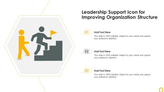 Leadership Support Icon For Improving Organization Structure