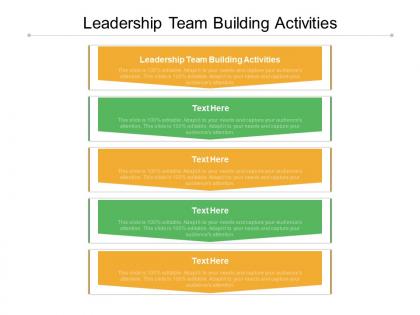 Leadership team building activities ppt powerpoint presentation show diagrams cpb