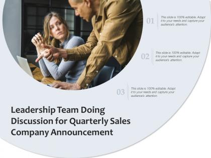 Leadership team doing discussion for quarterly sales company announcement