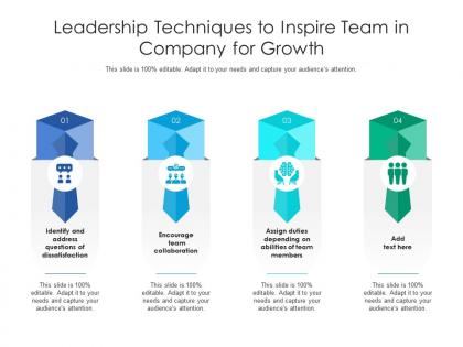 Leadership techniques to inspire team in company for growth