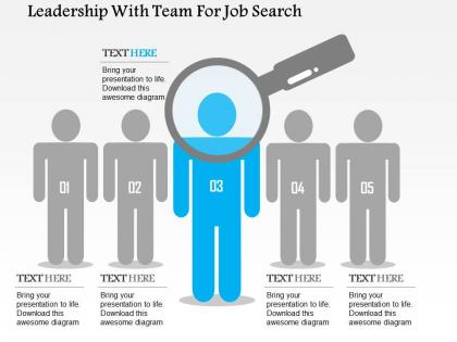 Leadership with team for job search flat powerpoint design