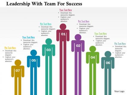 Leadership with team for success flat powerpoint design