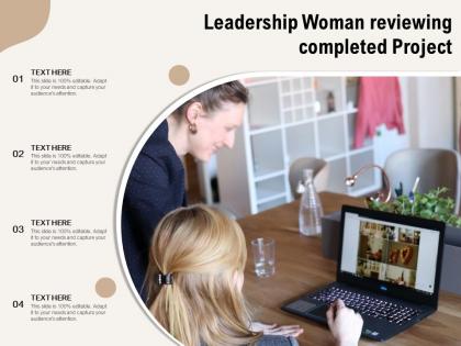 Leadership woman reviewing completed project