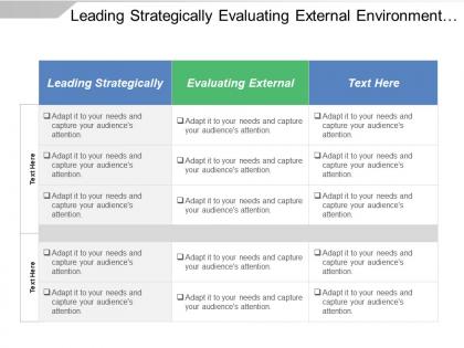 Leading strategically evaluating external environment internal control system